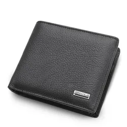 Elegant Vintage Genuine Leather Wallet - Men's Card Holder with Coin Pocket, Waterproof, Black (Black)