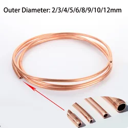 1/2/5/10 Meter Soft Copper Tube Coil OD 2/3/4/5/6/8/9/10/12mm 99.9%Pure Coppers Wire Pipe Air Conditioner Cooling DIY Crafts