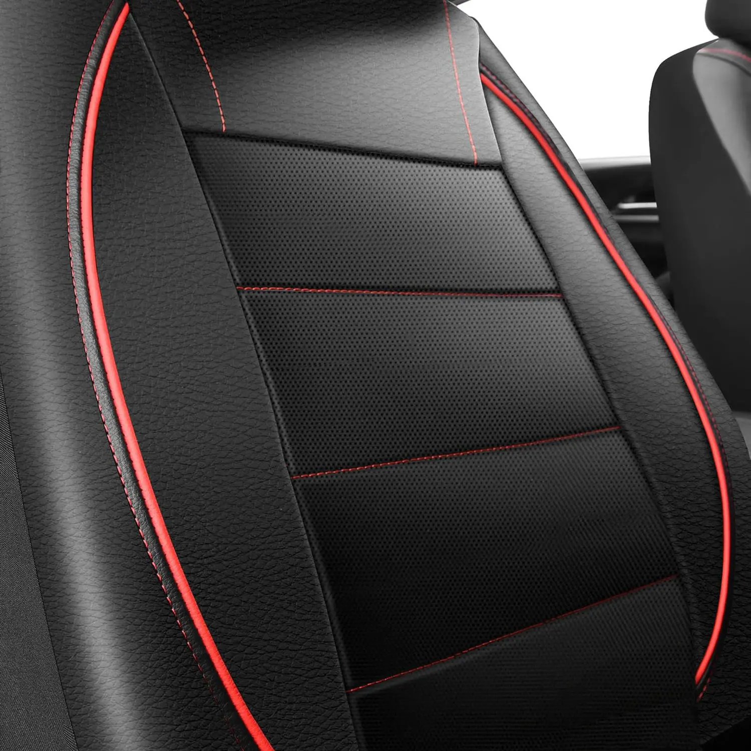 Red Leather Car Seat Covers 3