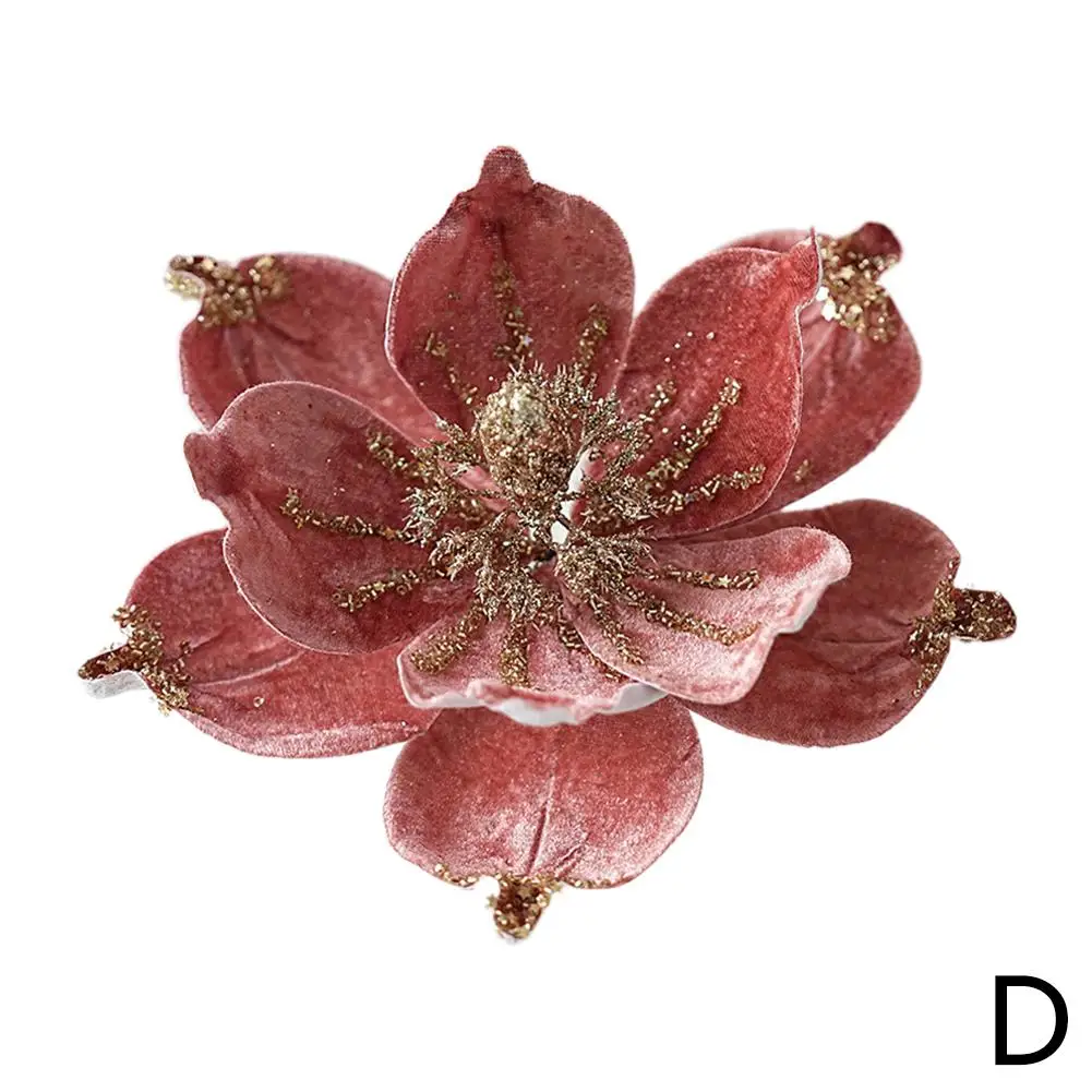 きらびやかな人工のクリスマスポインセチアの花,24cm,クリスマスツリー