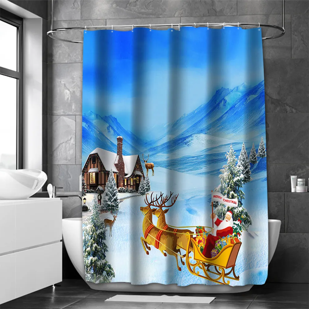 

Merry Christmas snoy Bathing шторка для душевой, ванной занавес водонепроницаемый с 12 крючками для дома деко Бесплатная доставка