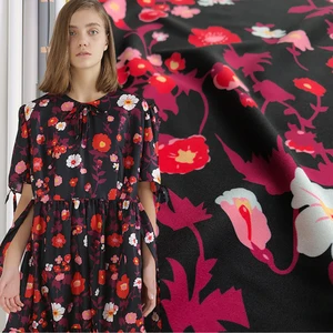 4-way stretch crepe fabric digital printing fabric fashion dress handmade DIY fabric wholesale cloth