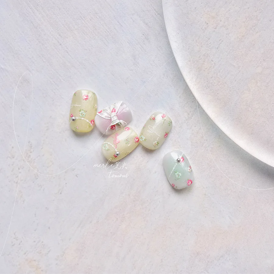 1pc 3D Thin Wild Pink Small Flowers Nail Art Stickers Self Adhesive Decals Manicure Accessories MS637 5