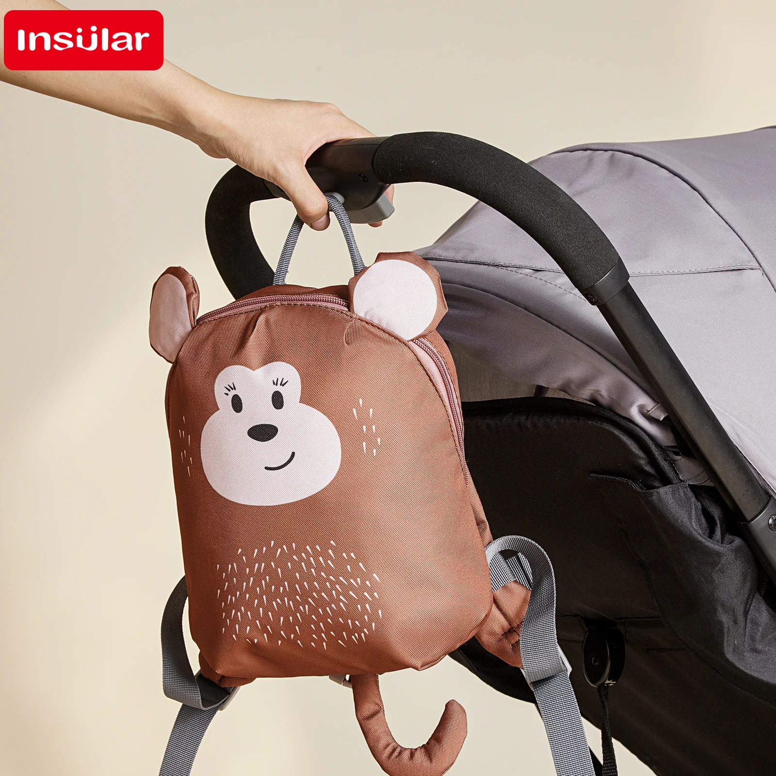 Cartoon Small animals Kids Backpack Parent-child Canvas Backpack Children's Bag Girls Boys Kindergarten School Bag 3