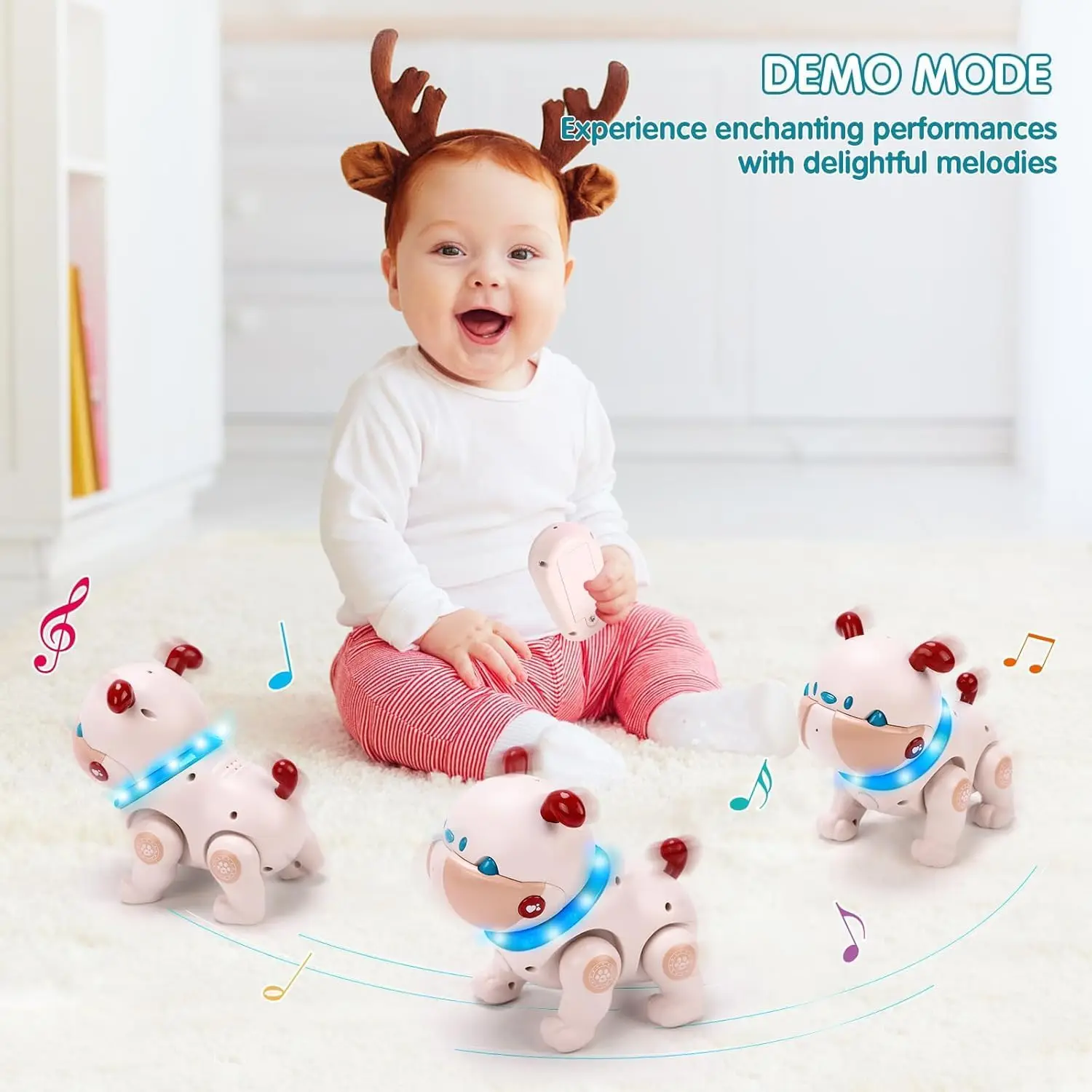 VersaMarts Dodo AI Robot Dog Toy for Kids 3+ Voice Control, LED/Sound FX, Smart Companion STEM Learning Birthday Gift