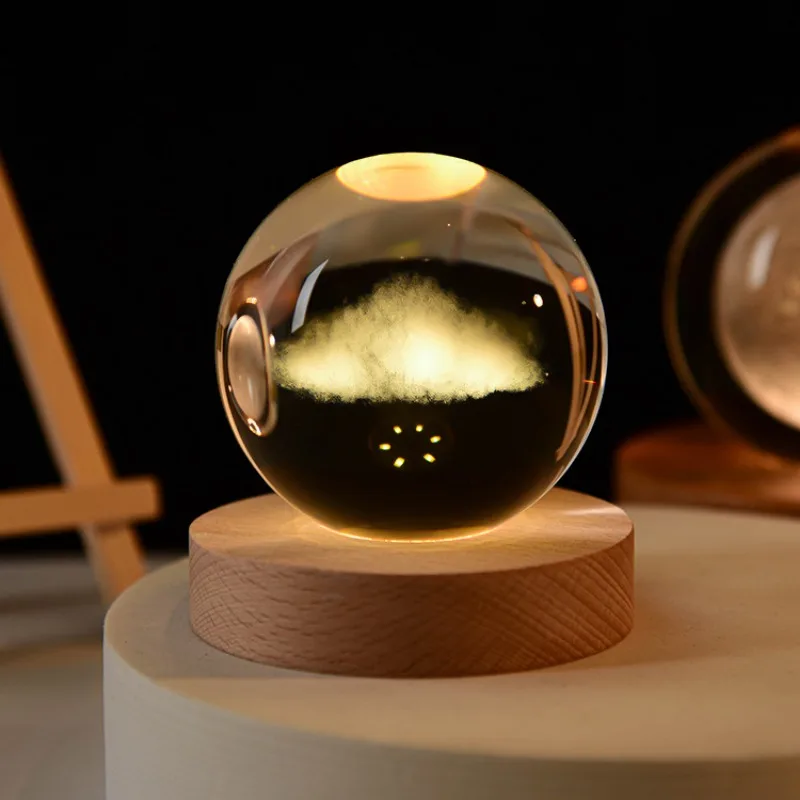 

Glowing Planetary Galaxy Astronaut Crystal Ball Night Lights USB Power Warm/RGB Bedside Light Christmas Kid Gift Night Lamp