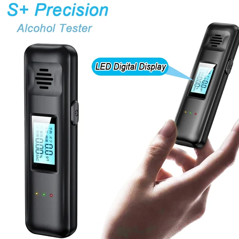 Portable Breathalyzer Professional Breath Alcohol Tester LED Screen Display Alcoholmeter Diagnostic Tool