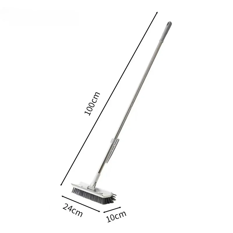 Multi-Purpose Bathroom Brush: Floor Brush, Grout Brush, Floor Scrubber with Removable Brush Heads and Long Handle
