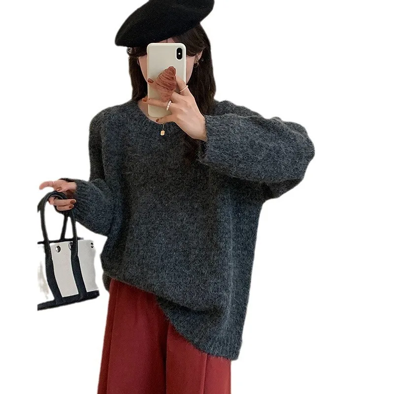 Autumn Women Thick Knitwear O Neck Sweater