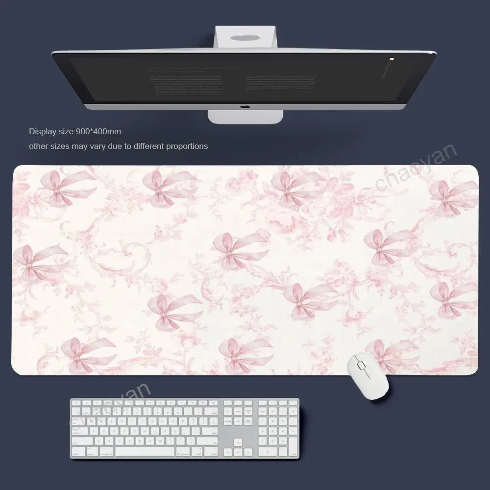 Neue süße rosa Schleife Mauspad Gamer Bürozubehör PC-Schrank Spiele Schreibtischunterlage Computer Schreibtische Tastatur Gaming-Matten