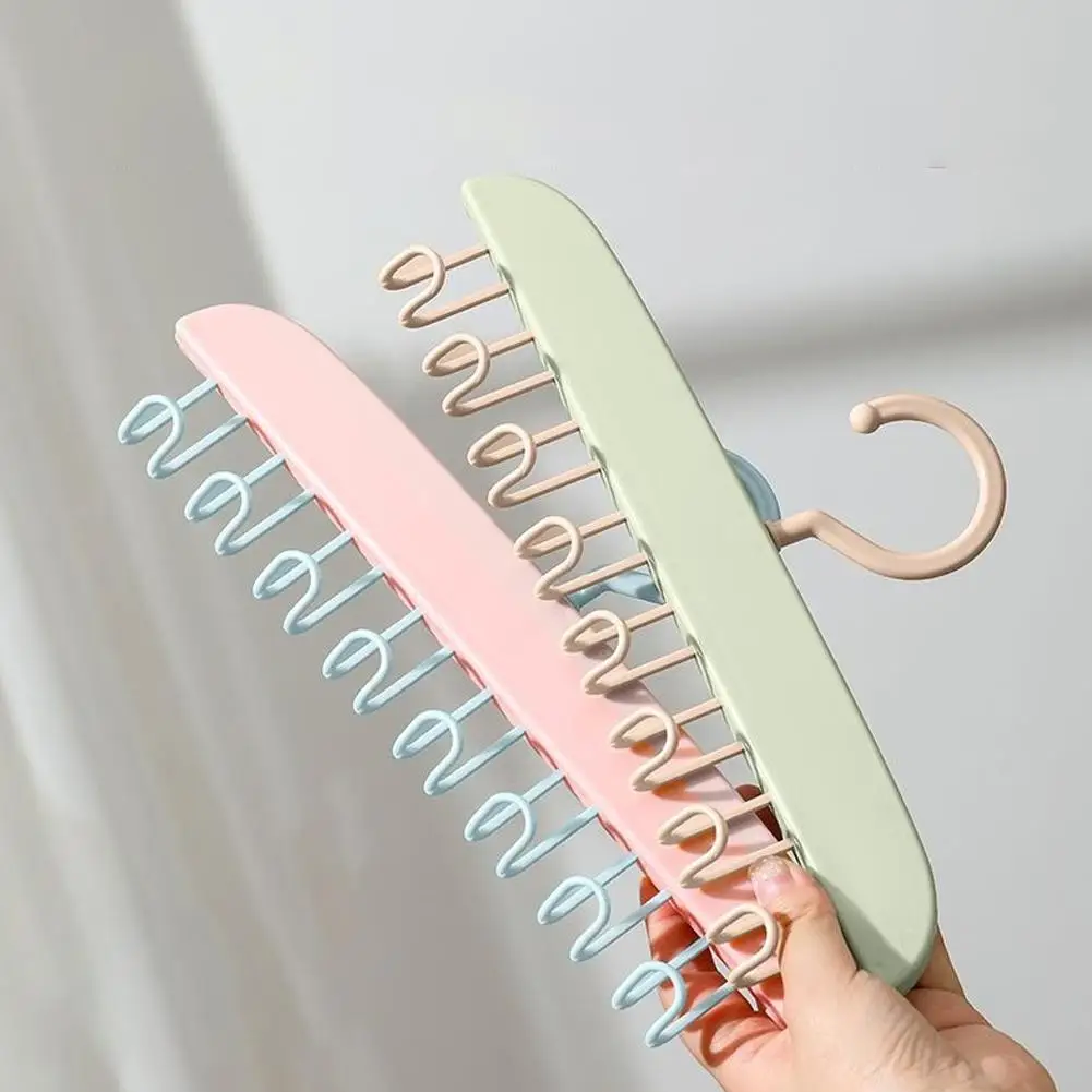 

Multifunctional Wave Solid 8 Hooks Clothes Rack Clothes-hanger Lingerie Household Bath Bow Tie Scarf Towel Hooks Sling D7C9
