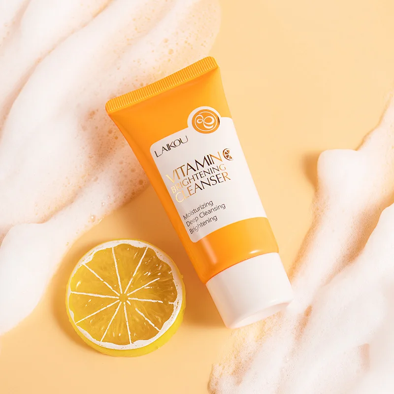 50g Vitamin C Facial Cleanser Brightening Moisturizing Deep Cleansing Foam Dense Amino Acid Gentle Cleanser Face SkinCare face wash