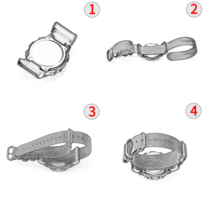 XBHWS Cinturino Nylon Per Casio G-Shock 16mm Con Adattatori – Kit Di Ricambio Con Attrezzo
