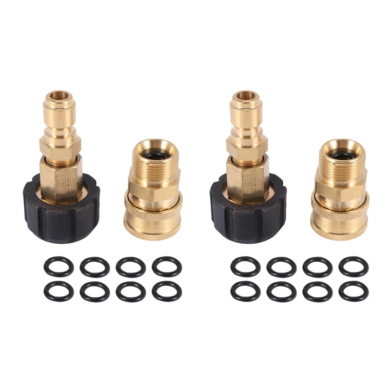 

3X Pressure Washer Adapter Set, Quick Connector, M22 14Mm Swivel To M22 Metric Fitting,M22-14 Swivel + 3/8 Inch Plug