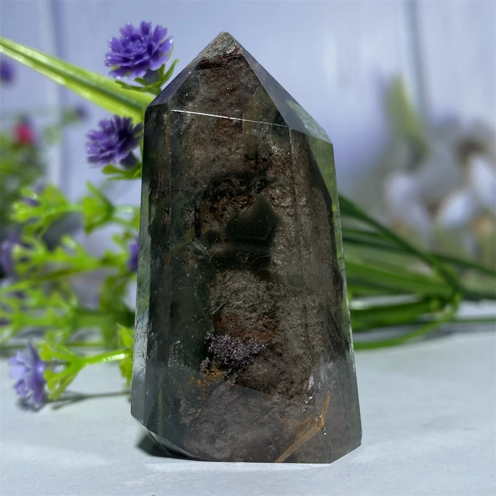 Ghost Crystal  Natural Green Phantom Quartz Hexagon Prism Tower Obelisk Spiritual Meditation Reiki Gift Stone Home Decoration 6