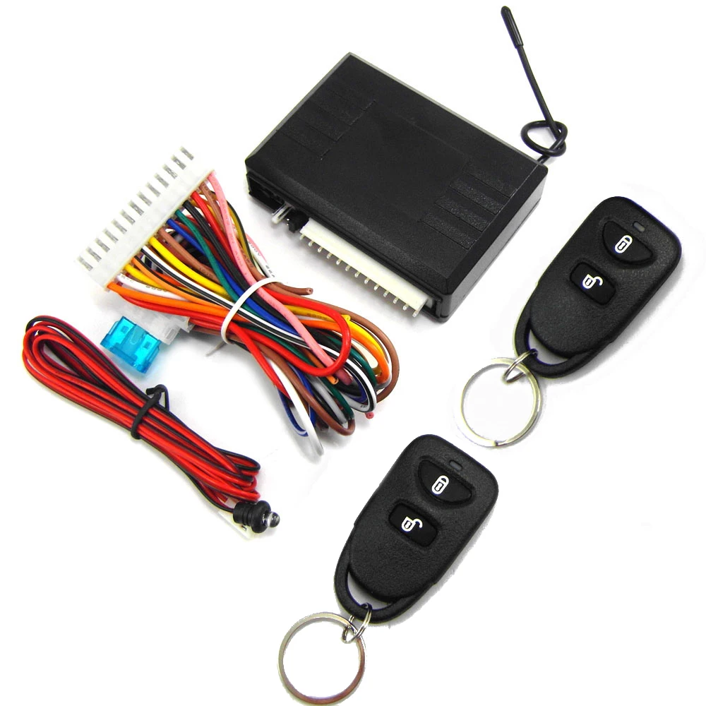 Sistema de entrada sin llave para coche con caja de Control, indicador LED y 2 mandos a distancia, Kit de cerradura de p