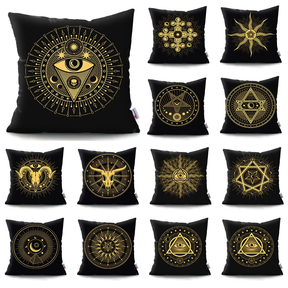 

MTMETY Black Constellations Printed Decorative Cushion Cover Pillow Case Nordic Style Cushion Cover Sofa Car Decoration 45x45cm