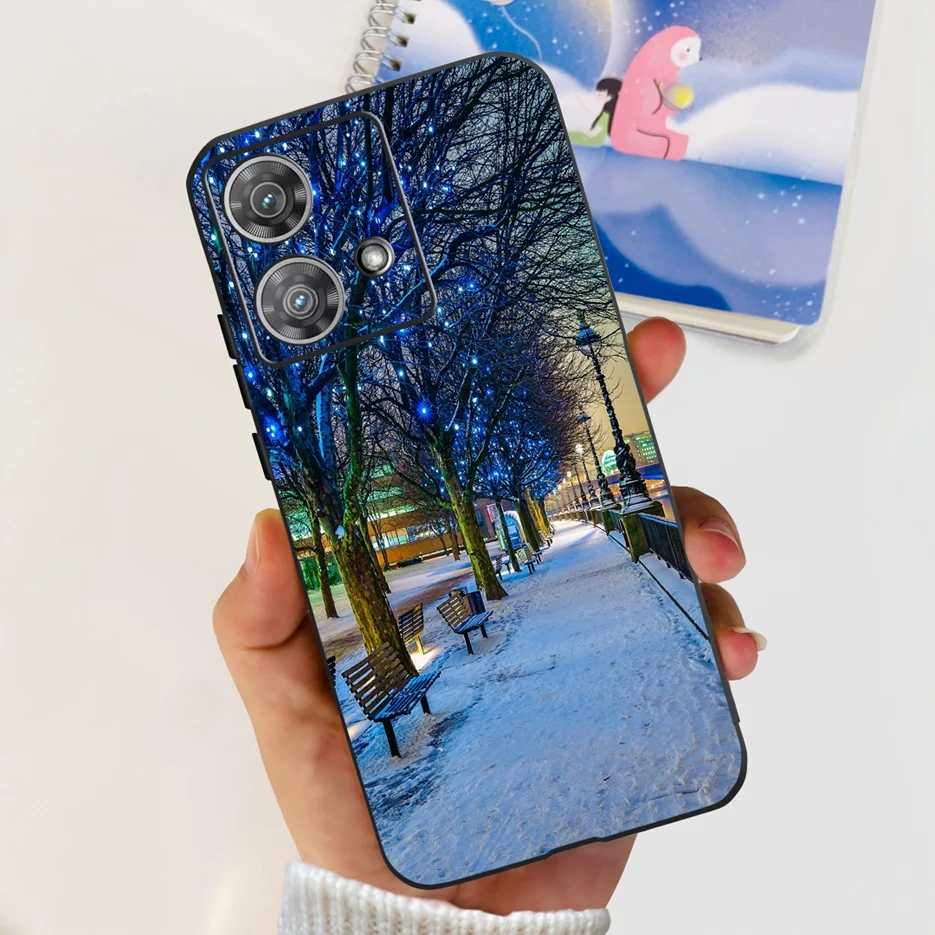 Cute Cat & Butterfly Soft Silicone Phone Case for Motorola Edge 40 Neo - Stylish Protective Back Cover