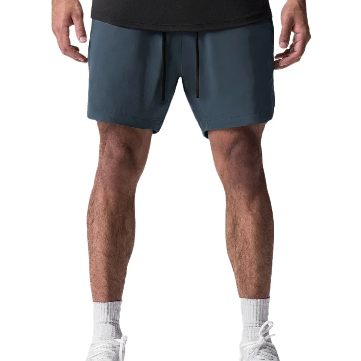 American Style Casual Quick Dry Woven Men's Shorts Fitness Exercise Pockets Sports Pure Color Pants Skateboard Long Trousers