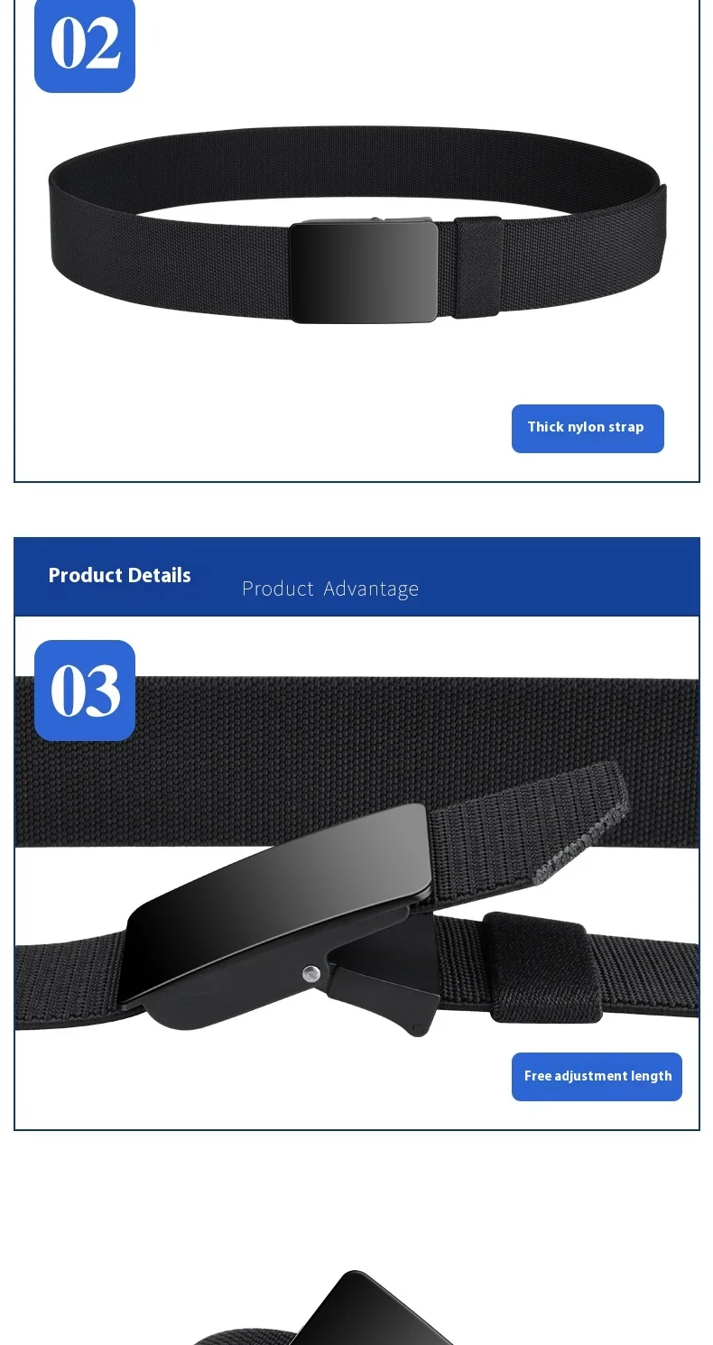 Elastischer Jugend-Unisex-Gürtel mit lockerem, atmungsaktivem Webdesign, nicht bohrbarer Denim-Hosengürtel – Detail 7