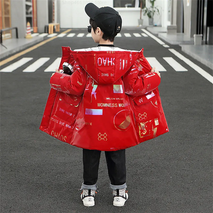 

Children Clothing Boy Plush Clothes Warm Winter Down Cotton Jacket Hooded Coat Teen Thicken Outerwear Kids Velvet Parka