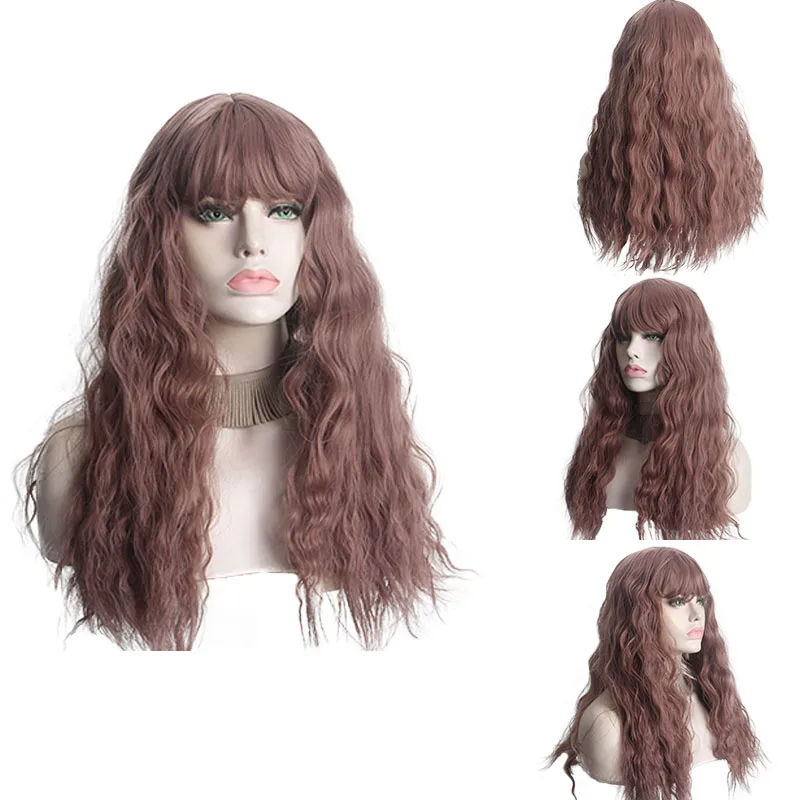 

MISS ROLA Brown Ombre Light Ash Brown Blonde Wavy Wig Cosplay Party Daily Synthetic Wig for Women High Density Temperature Fibre
