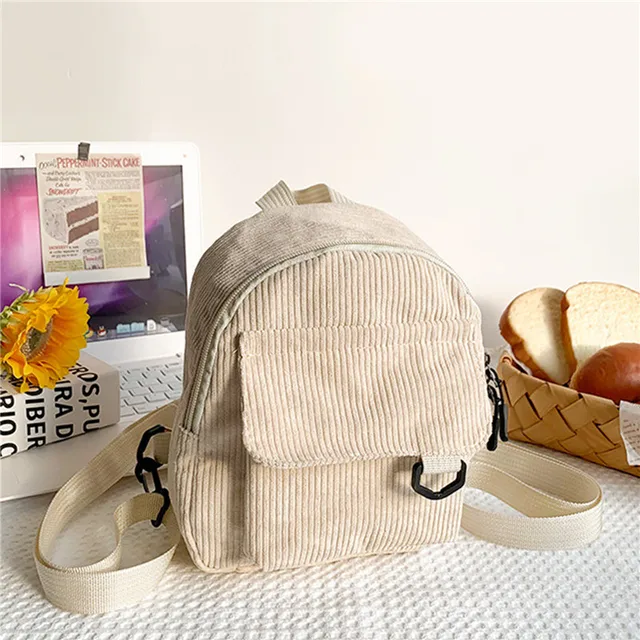 여성을 위한 세련된 코듀로이 미니 배낭 : 학교, 여행, 데일리에 적합한 필수품