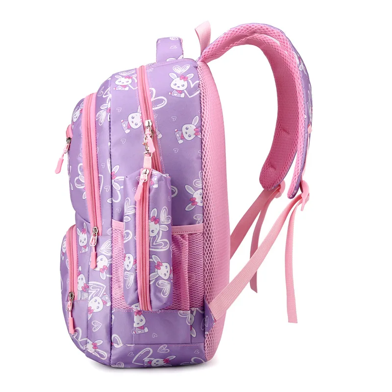 Girls School Bag Children's Kawaii Oxford Cloth Two-piece Pen Bag Cartoon Zipper Book Backpack Thin Light Fashion Shoulder Bag
