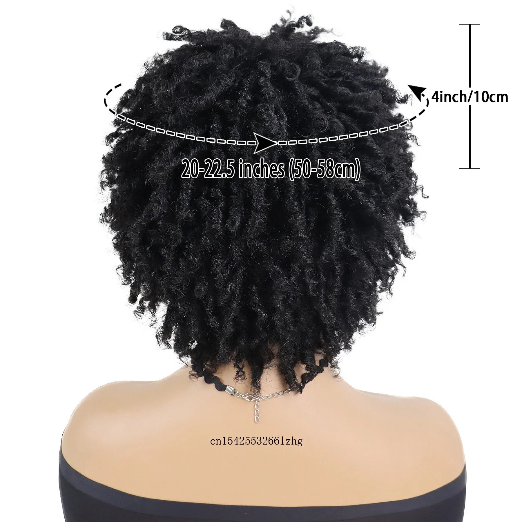 GNIMEGIL Synthetic Black Braided Wigs for Women Locs Crochet Twist Hair Short Afro Curly Wig Cool Girl Dreadlock Wig Daily Party