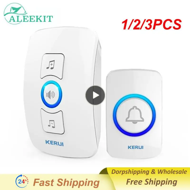 

1/2/3PCS Home Wireless Doorbell 433Mhz Welcome Friend Smart Doorbell 150Meters Long Distance 32 Songs 4 Level Volumes Door