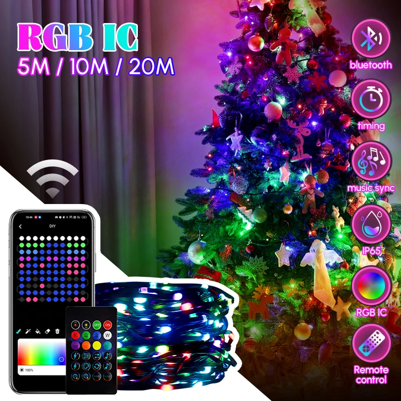 RGBIC Smart Christmas String Lights with APP Control