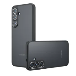 Luxury Matte Shockproof Protective Case - Premium PC + TPU Bumper for Galaxy S25 FE (Black)