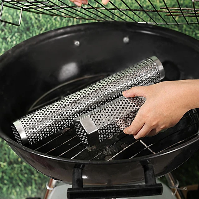 Tube de gril en maille perforée en acier inoxydable, boîte de générateur de  fumoir pour barbecue