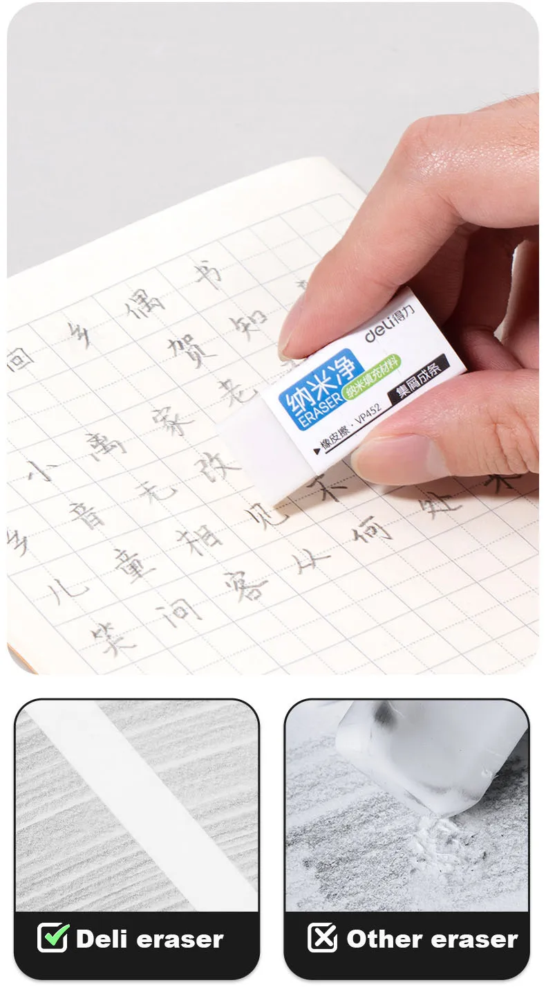 Kids Soft Eraser Set - 6pcs Rubber for Writing Art and Sketching