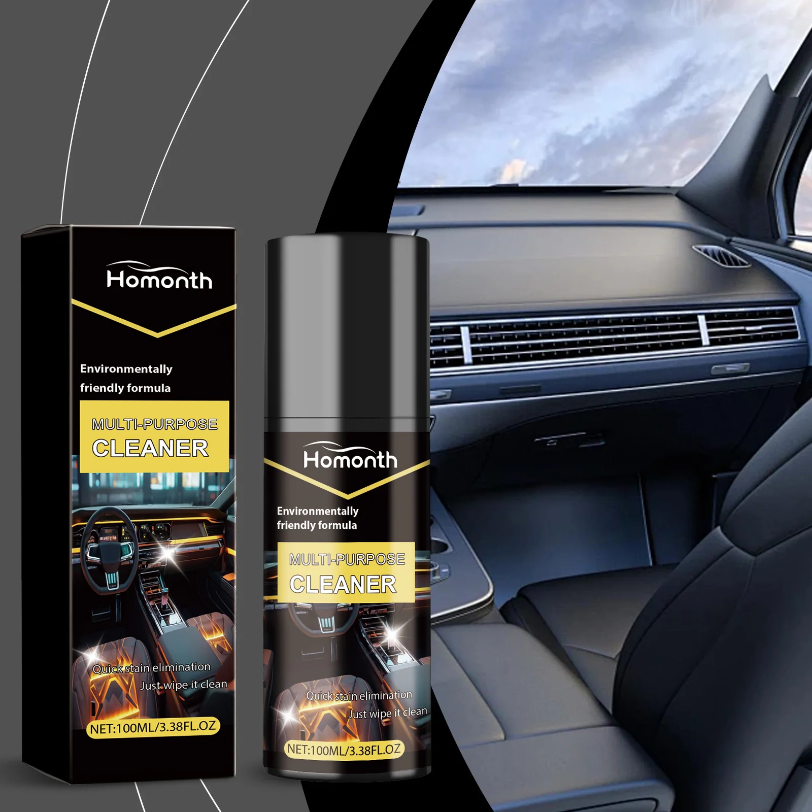 Multi Functional Foam Cleaner for Automobile Interior Cleaning, Decontamination, Maintenance and Brightening Cleaner 100 ML
