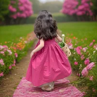 Nouvelle Robe d'Été 2026 pour Filles, Sans Manches, Couleur Unie, en Coton, Coupe Ample, Décontractée, Style Vacances, Robe de Princesse pour Enfants 4
