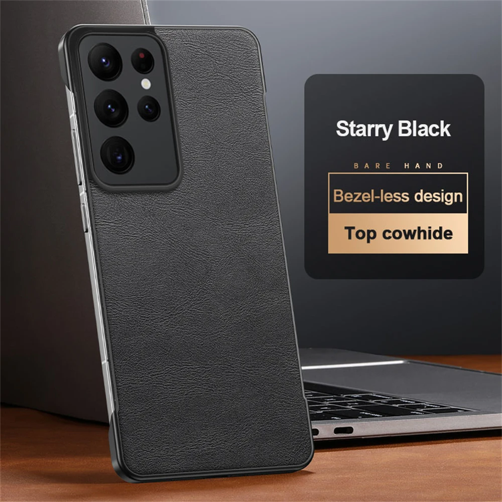 Ultra Thin Frameless Leather Business Case with Slim Lens Protection
