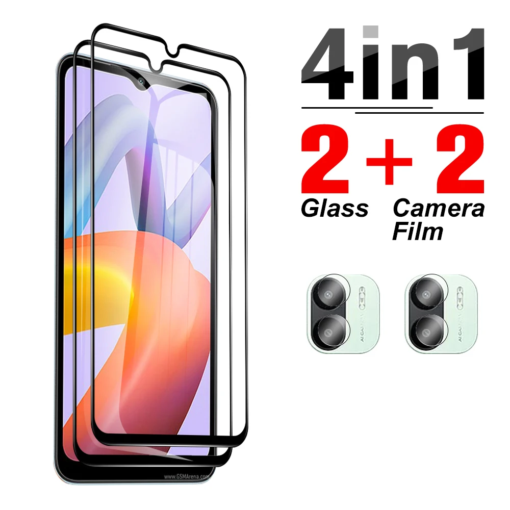 

4in1 Black edge Scratch resistance screen protector For Xiaomi Redmi A2 plus tempered glass readmi Red Mi A1 Camera Lens Film