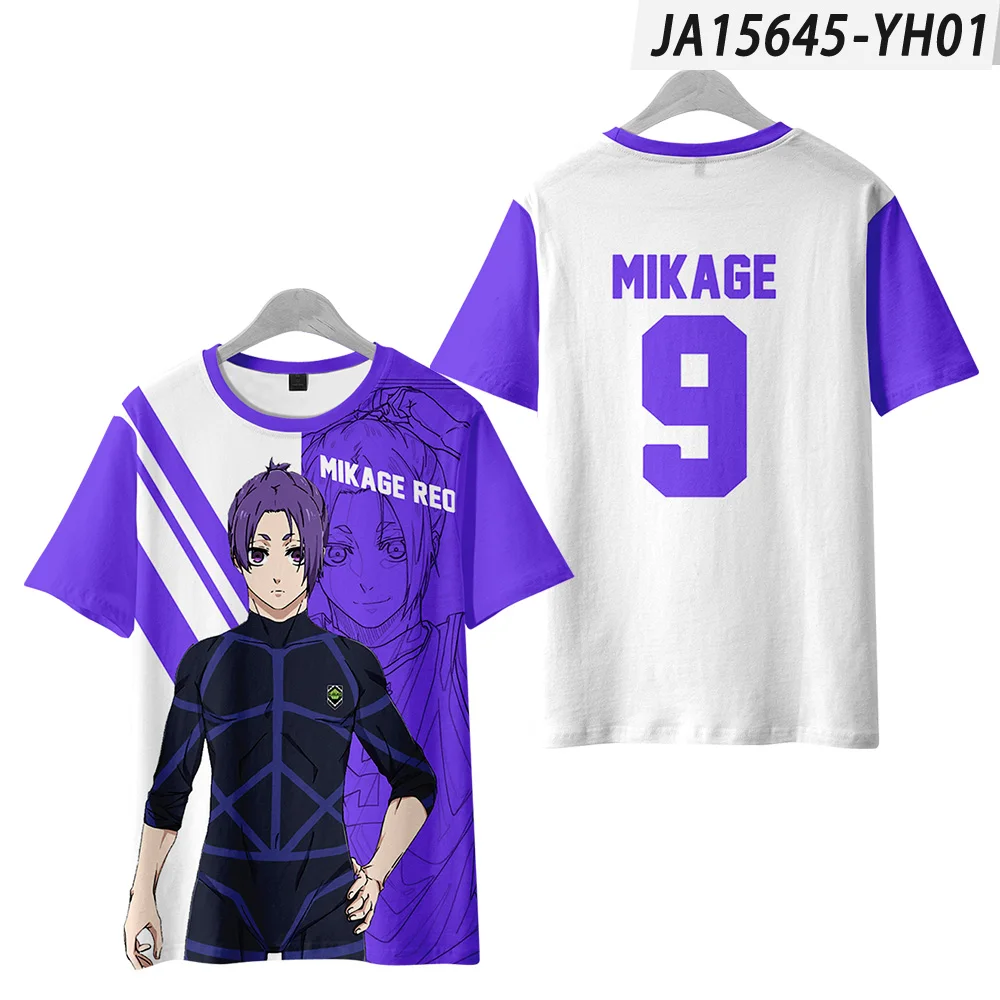 thumbnail image 1 of 2022 Última camiseta BLUE LOCK NAGI para hombres, camisetas con estampado 3D para mujeres, camisetas de manga corta con cuello redondo, camisetas de dibujos animados de anime para niños y niñas, 1 of 5