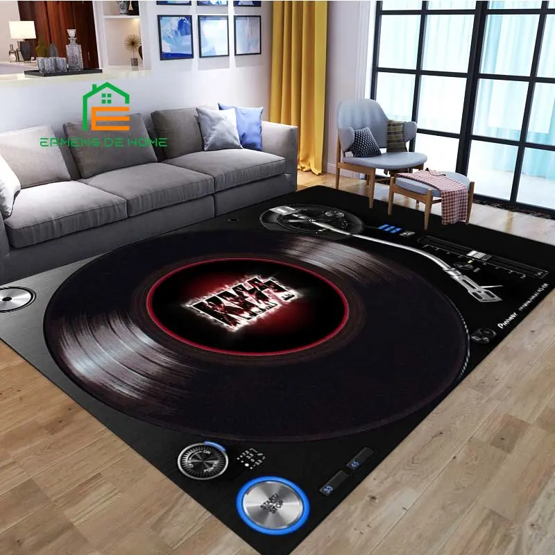 Music Vinyl Disc Player Rug for Bedroom Living Room Carpet for Kitchen Floor Mats Home Decor Non-Slip Floor Pad Rug 15 Sizes 6