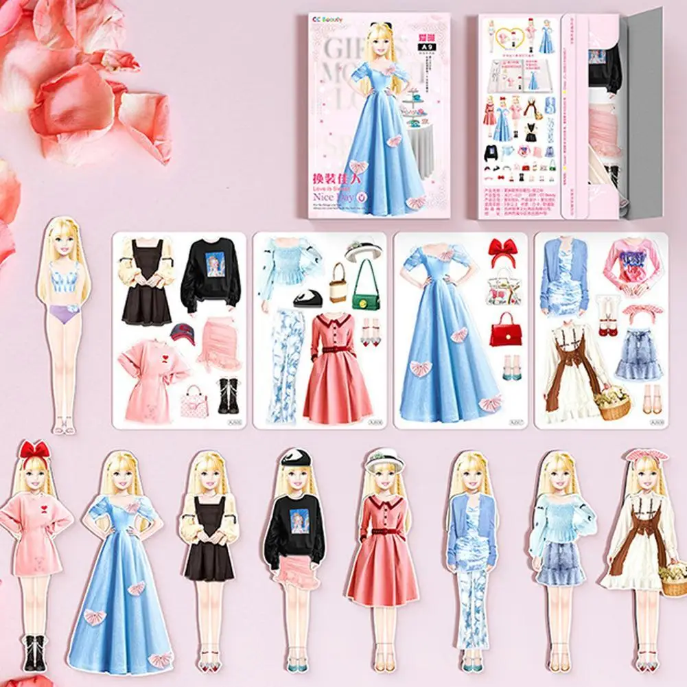 

Magnetic Dress Up Puzzle Toy Princess Paper Dolls Dress Set For Preschool Dress-Up Doll Pretend Play Outfit Cultivate Aesthetics