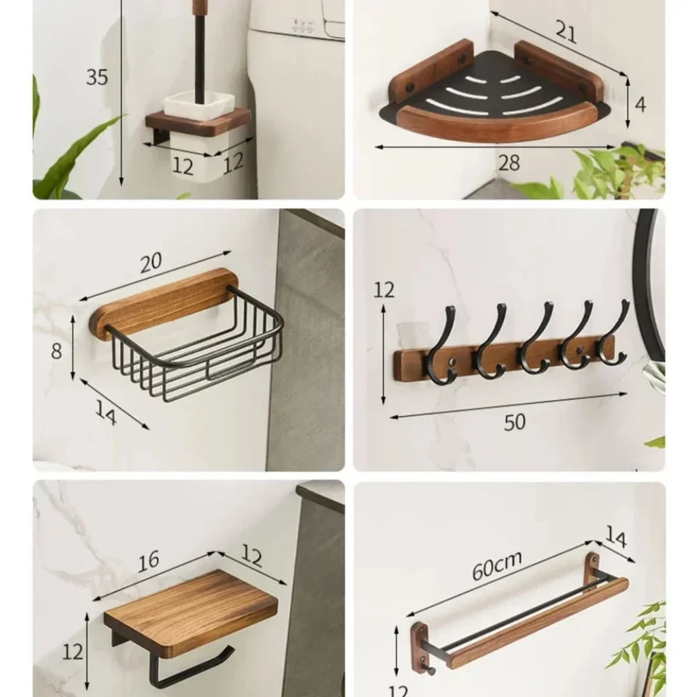 Walnut Wood Bathroom Hardware Set Bathroom towel rack Towel Rack Toilet Paper Holder Towel Bar Shelf Accessories bathroom hardware set bathroom hardware accessories