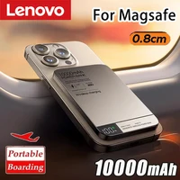 Lenovo 10000mah Ultra-thin Power Bank Magnetic Wireless Digital Display Fast Charging External Battery For Magsafe For Iphone 1