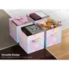 Colorful Cube Storage Bins, Set of 6 Foldable Collapsible Storage Box with Handles, 11" Fabric Storage Cubes Organizers ,Pink 6
