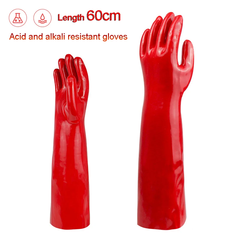 LANON Gants Chimiques, Gants de Travail en PVC, Impérméable et  Réutilisables, Résistance les Acides, Alcalis et Huiles, Antidérapants,  EN388/EN 374