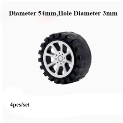 High - Quality Black Mini Rubber Wheels (54mm Hole 3mm)