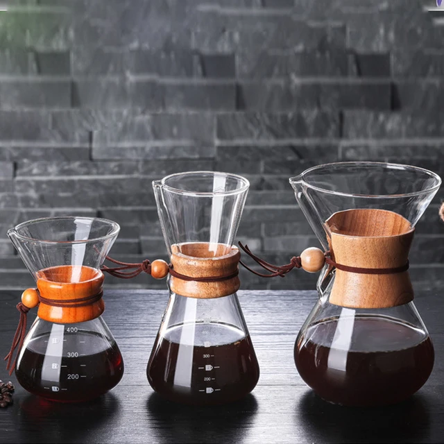 400ML Glass Coffee Drip Brewing Pot Filter Glass Funne Style Pour Over  Coffee Pot Barista Percolator Coffee Brewing Chemex