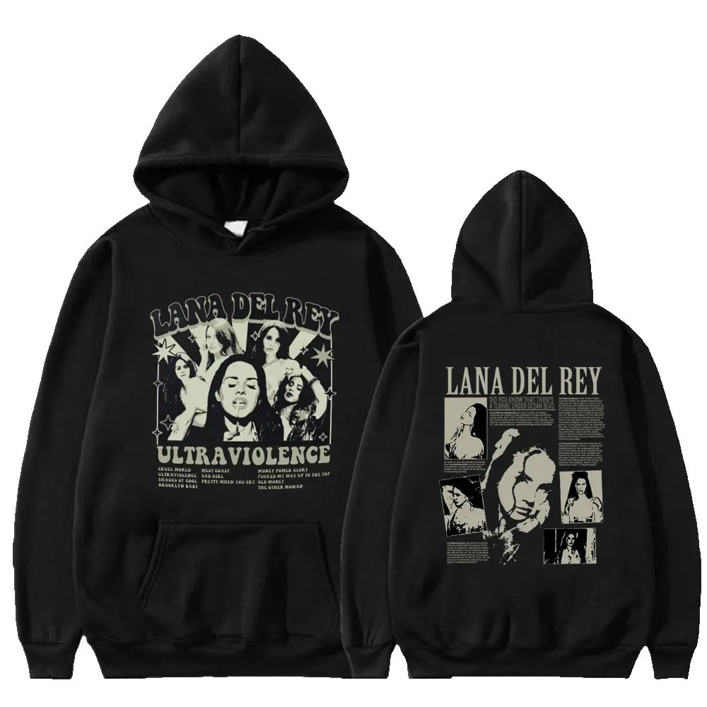 

Singer Lana Del Rey Hoodie Ultraviolence Music Album Sweatshirt Men Women Fashion Hip Hop Vintage Long Sleeve Hoodies Streetwear