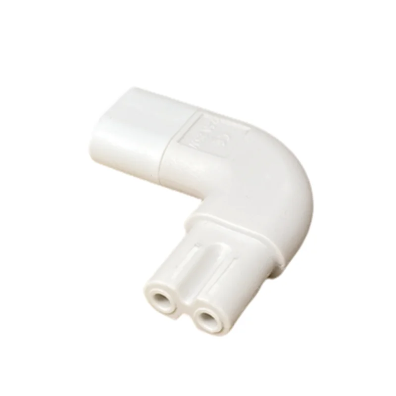 Right Angled IEC 320 C7 Female To C8 Male 2-Pin AC Power Plug Converter Adapter White/Black