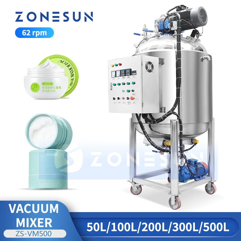 Zonesun Riscaldamento Miscelatore Sottovuoto Salsa Olandese Maionese Lozione Crema Pretrattamento Produzione Zs-Vm500